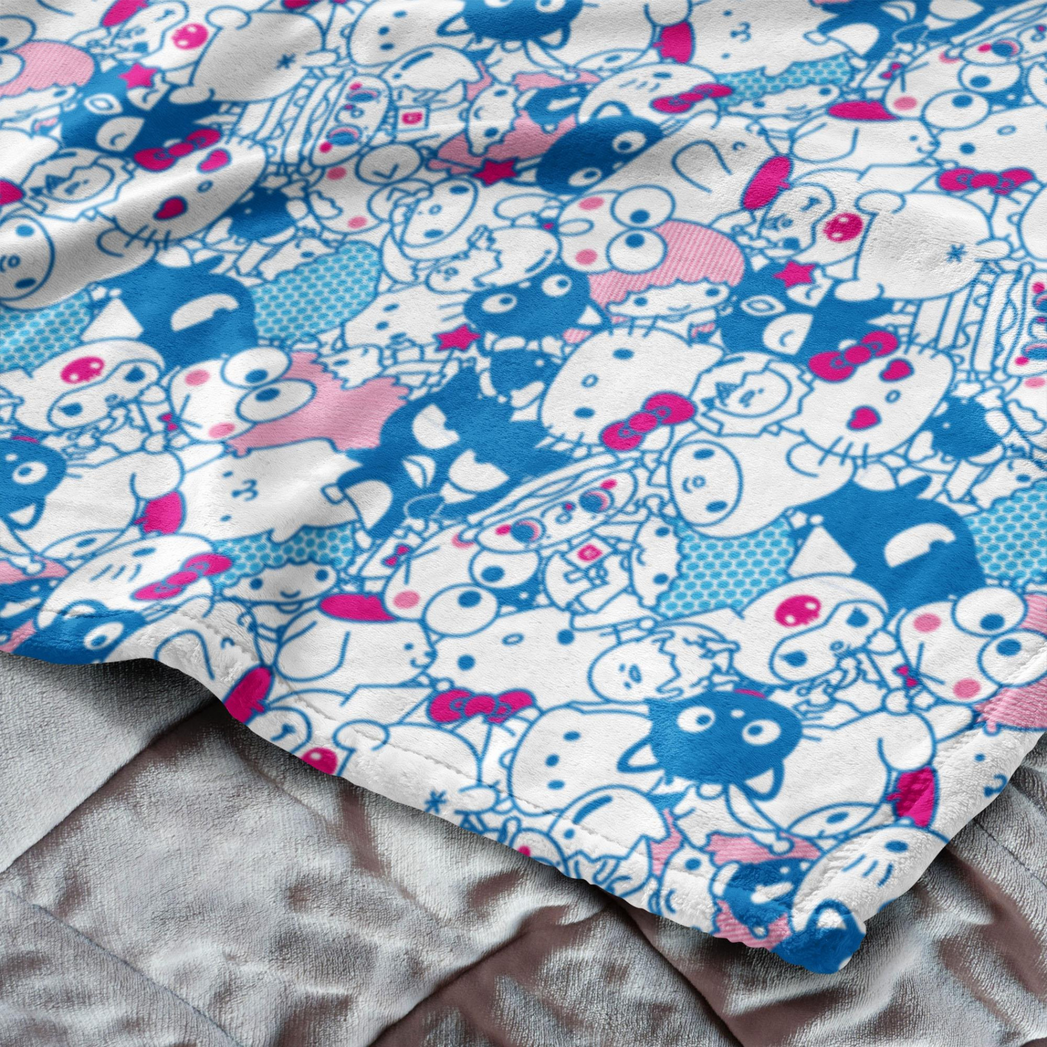 Hello Kitty and Friends Snuggled Up Silk Touch Throw Blanket 50" x 70"